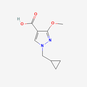 molecular formula C9H12N2O3 B12982654 1-(Cyclopropylmethyl)-3-methoxy-1H-pyrazole-4-carboxylic acid 