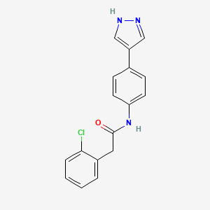 molecular formula C17H14ClN3O B12982676 N-(4-(1H-Pyrazol-4-yl)phenyl)-2-(2-chlorophenyl)acetamide 