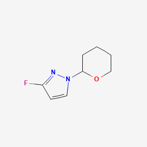 molecular formula C8H11FN2O B12982719 3-Fluoro-1-(tetrahydro-2H-pyran-2-yl)-1H-pyrazole 