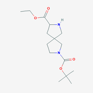 molecular formula C15H26N2O4 B12982724 2-tert-Butyl 8-ethyl 2,7-diaZaspiro[4.4]nonane-2,8-dicarboxylate 