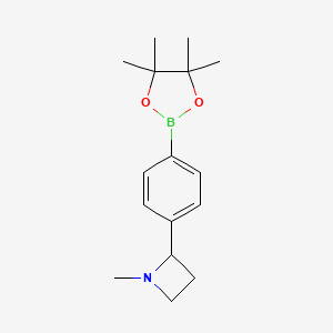 molecular formula C16H24BNO2 B12982821 1-Methyl-2-(4-(4,4,5,5-tetramethyl-1,3,2-dioxaborolan-2-yl)phenyl)azetidine 