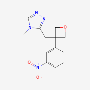 molecular formula C13H14N4O3 B12982860 4-Methyl-3-((3-(3-nitrophenyl)oxetan-3-yl)methyl)-4H-1,2,4-triazole 