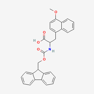 molecular formula C29H25NO5 B12982863 2-((((9H-Fluoren-9-yl)methoxy)carbonyl)amino)-3-(4-methoxynaphthalen-1-yl)propanoic acid 