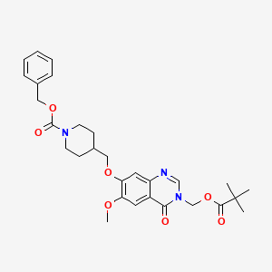 Benzyl 4-(((6-methoxy-4-oxo-3-((pivaloyloxy)methyl)-3,4-dihydroquinazolin-7-yl)oxy)methyl)piperidine-1-carboxylate