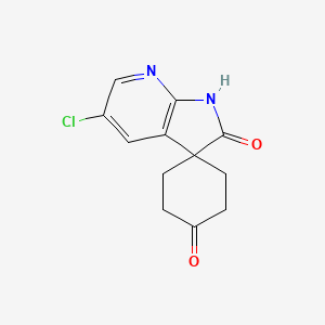 molecular formula C12H11ClN2O2 B12982901 5'-Chlorospiro[cyclohexane-1,3'-pyrrolo[2,3-b]pyridine]-2',4(1'H)-dione 