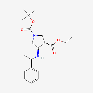 1-(tert-Butyl) 3-ethyl (3S,4R)-4-(((S)-1-phenylethyl)amino)pyrrolidine-1,3-dicarboxylate