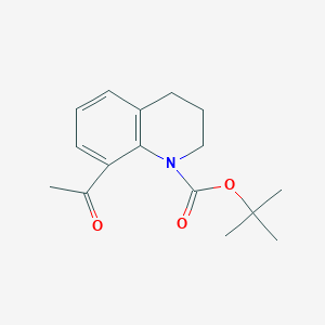 molecular formula C16H21NO3 B12983030 tert-Butyl 8-acetyl-3,4-dihydroquinoline-1(2H)-carboxylate 