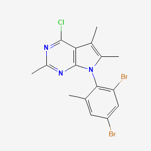 4-Chloro-7-(2,4-dibromo-6-methylphenyl)-2,5,6-trimethyl-7H-pyrrolo[2,3-d]pyrimidine