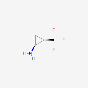 molecular formula C4H6F3N B12983062 (1S,2R)-2-(Trifluoromethyl)cyclopropan-1-amine 