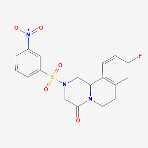 9-Fluoro-2-((3-nitrophenyl)sulfonyl)-2,3,6,7-tetrahydro-1H-pyrazino[2,1-a]isoquinolin-4(11bH)-one