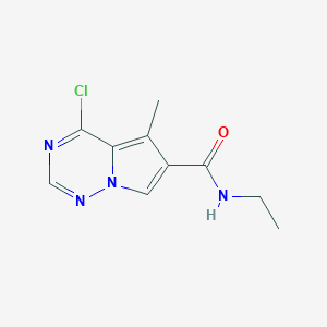 molecular formula C10H11ClN4O B12983111 4-chloro-N-ethyl-5-methylpyrrolo[2,1-f][1,2,4]triazine-6-carboxamide 