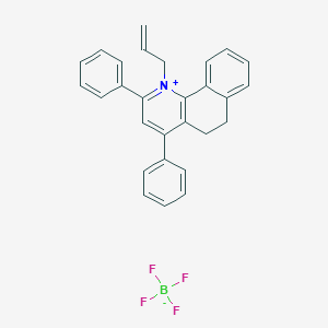 molecular formula C28H24BF4N B12983170 1-Allyl-2,4-diphenyl-5,6-dihydrobenzo[h]quinolin-1-ium tetrafluoroborate 