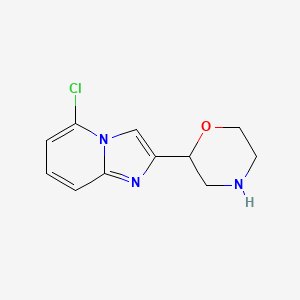 molecular formula C11H12ClN3O B12983181 2-(5-Chloroimidazo[1,2-a]pyridin-2-yl)morpholine 