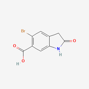 molecular formula C9H6BrNO3 B12983202 5-Bromo-2-oxoindoline-6-carboxylic acid 