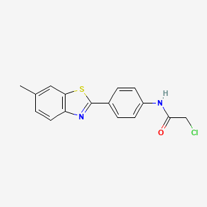 molecular formula C16H13ClN2OS B1298328 2-氯-N-[4-(6-甲基-1,3-苯并噻唑-2-基)苯基]乙酰胺 CAS No. 87992-61-8