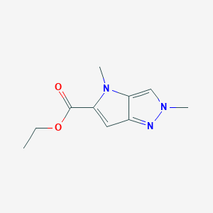 molecular formula C10H13N3O2 B12983294 Ethyl 2,4-dimethyl-2,4-dihydropyrrolo[3,2-c]pyrazole-5-carboxylate 