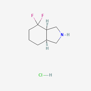 molecular formula C8H14ClF2N B12983325 Rel-(3aR,7aS)-4,4-difluorooctahydro-1H-isoindole hydrochloride 