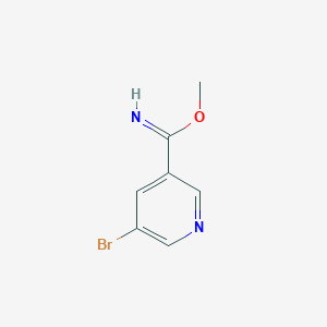 molecular formula C7H7BrN2O B12983335 Methyl 5-bromonicotinimidate 