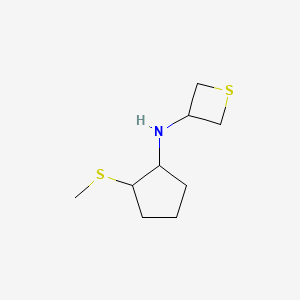 molecular formula C9H17NS2 B12983345 N-(2-(Methylthio)cyclopentyl)thietan-3-amine 