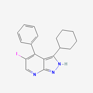 3-Cyclohexyl-5-iodo-4-phenyl-1H-pyrazolo[3,4-b]pyridine