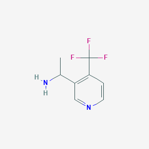 molecular formula C8H9F3N2 B12983377 1-(4-(Trifluoromethyl)pyridin-3-yl)ethan-1-amine 