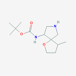 molecular formula C13H24N2O3 B12983405 tert-Butyl (4-methyl-1-oxa-7-azaspiro[4.4]nonan-9-yl)carbamate 