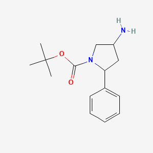 molecular formula C15H22N2O2 B12983408 tert-Butyl 4-amino-2-phenylpyrrolidine-1-carboxylate 