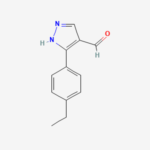 molecular formula C12H12N2O B1298341 3-(4-乙基苯基)-1H-吡唑-4-甲醛 CAS No. 350999-89-2