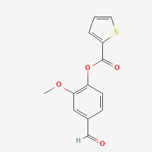 molecular formula C13H10O4S B1298343 4-甲醛基-2-甲氧基苯基噻吩-2-羧酸酯 CAS No. 361472-61-9