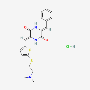 (Z)-3-((Z)-Benzylidene)-6-((5-((2-(dimethylamino)ethyl)thio)thiophen-2-yl)methylene)piperazine-2,5-dione hydrochloride