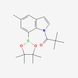 2,2-Dimethyl-1-(5-methyl-7-(4,4,5,5-tetramethyl-1,3,2-dioxaborolan-2-yl)-1H-indol-1-yl)propan-1-one