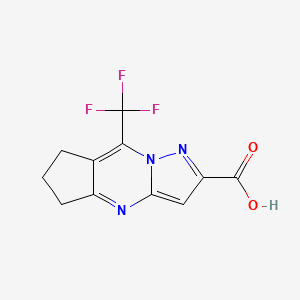 molecular formula C11H8F3N3O2 B1298354 8-(三氟甲基)-6,7-二氢-5H-环戊[d]吡唑并[1,5-a]嘧啶-2-羧酸 CAS No. 505054-58-0