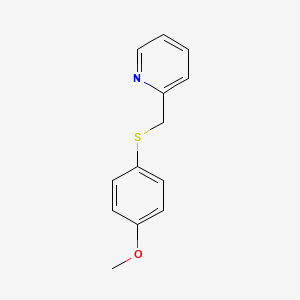 molecular formula C13H13NOS B12983546 2-(((4-Methoxyphenyl)thio)methyl)pyridine 