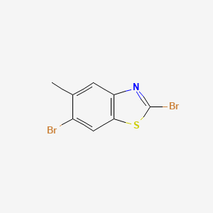 molecular formula C8H5Br2NS B12983610 2,6-Dibromo-5-methylbenzo[d]thiazole 