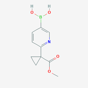 molecular formula C10H12BNO4 B12983688 (6-(1-(Methoxycarbonyl)cyclopropyl)pyridin-3-yl)boronic acid 