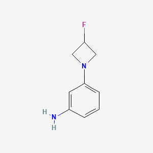 molecular formula C9H11FN2 B12983713 3-(3-Fluoroazetidin-1-yl)aniline 