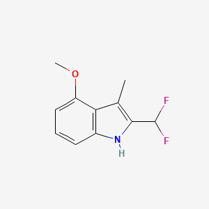 molecular formula C11H11F2NO B12983767 2-(Difluoromethyl)-4-methoxy-3-methyl-1H-indole 