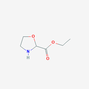 molecular formula C6H11NO3 B12983786 Ethyl oxazolidine-2-carboxylate 