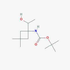 molecular formula C13H25NO3 B12983788 tert-Butyl (1-(1-hydroxyethyl)-3,3-dimethylcyclobutyl)carbamate 