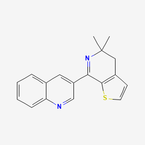 molecular formula C18H16N2S B12983816 5,5-Dimethyl-7-(quinolin-3-yl)-4,5-dihydrothieno[2,3-c]pyridine 