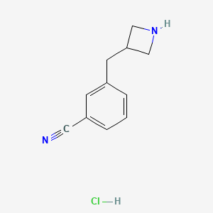 molecular formula C11H13ClN2 B12983837 3-(Azetidin-3-ylmethyl)benzonitrile hydrochloride 