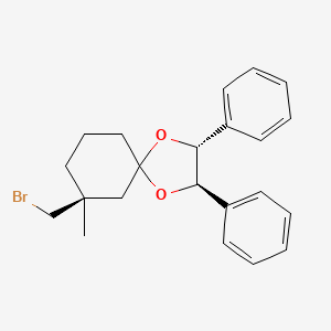 molecular formula C22H25BrO2 B12983883 (2R,3R,7S)-7-(bromomethyl)-7-methyl-2,3-diphenyl-1,4-dioxaspiro[4.5]decane 