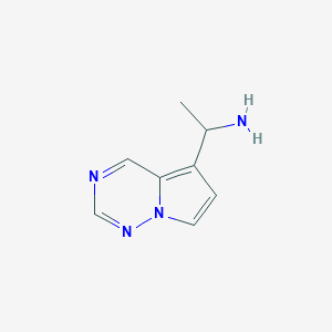 molecular formula C8H10N4 B12983893 1-(Pyrrolo[2,1-f][1,2,4]triazin-5-yl)ethan-1-amine 