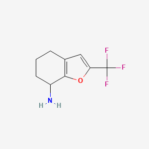 molecular formula C9H10F3NO B12983916 2-(Trifluoromethyl)-4,5,6,7-tetrahydrobenzofuran-7-amine 