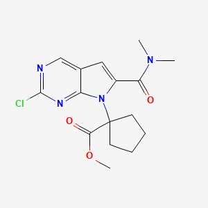 methyl 1-(2-chloro-6-(dimethylcarbamoyl)-7H-pyrrolo[2,3-d]pyrimidin-7-yl)cyclopentanecarboxylate