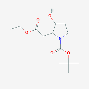 tert-Butyl 2-(2-ethoxy-2-oxoethyl)-3-hydroxypyrrolidine-1-carboxylate