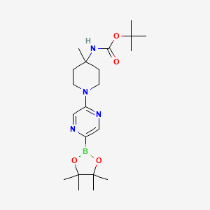 tert-Butyl (4-methyl-1-(5-(4,4,5,5-tetramethyl-1,3,2-dioxaborolan-2-yl)pyrazin-2-yl)piperidin-4-yl)carbamate