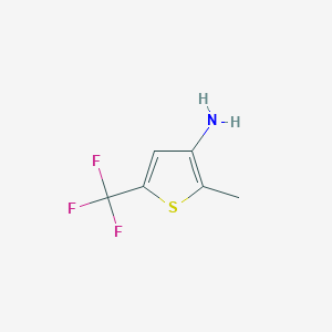 molecular formula C6H6F3NS B12984147 2-Methyl-5-(trifluoromethyl)thiophen-3-amine 