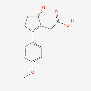 molecular formula C14H14O4 B1298421 [2-(4-Methoxy-phenyl)-5-oxo-cyclopent-1-enyl]-acetic acid CAS No. 53272-88-1