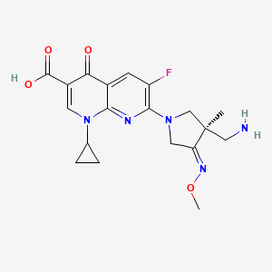 (R)-7-(3-(Aminomethyl)-4-(methoxyimino)-3-methylpyrrolidin-1-yl)-1-cyclopropyl-6-fluoro-4-oxo-1,4-dihydro-1,8-naphthyridine-3-carboxylic acid